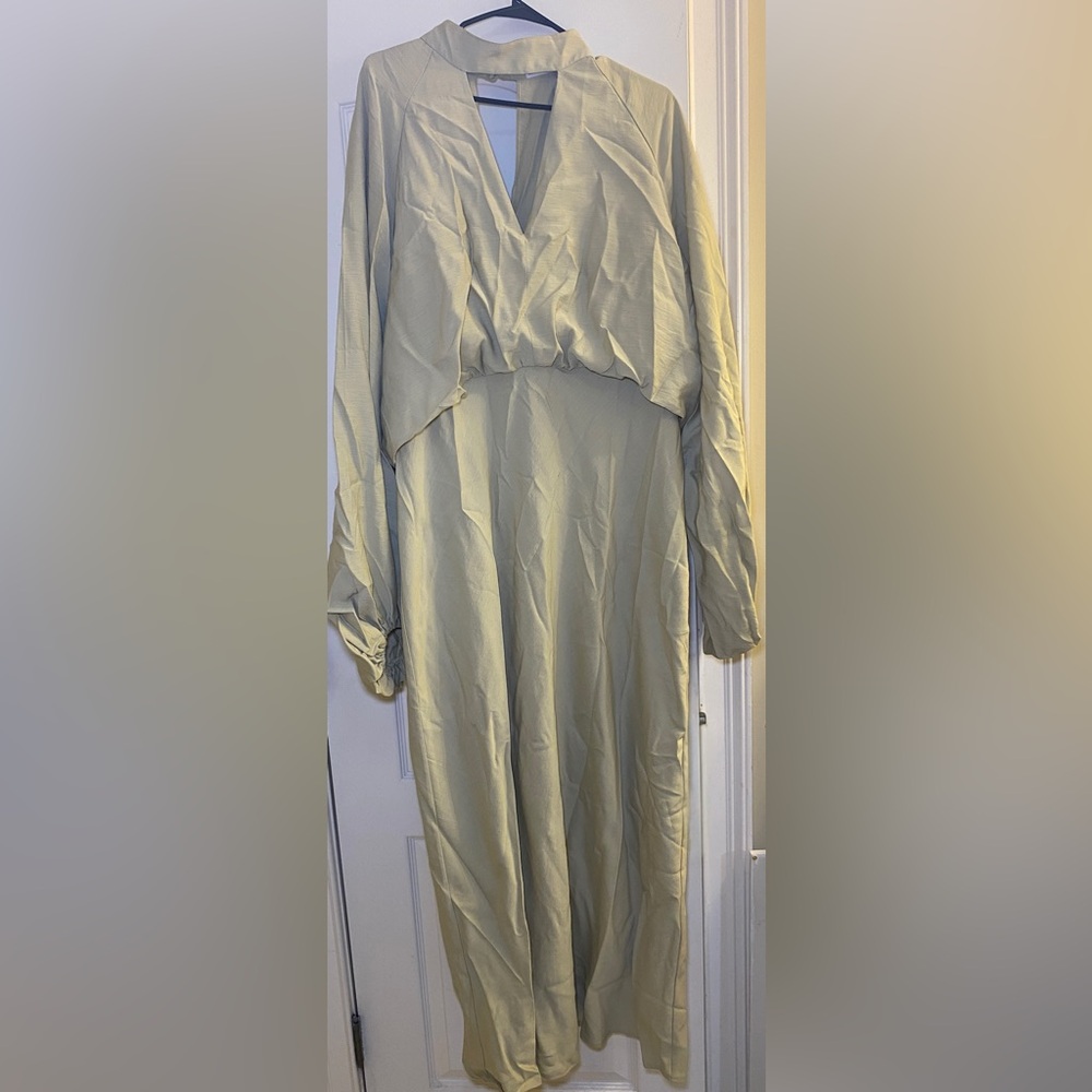 ASOS Curve Long Sleeve Dress in Sage